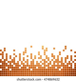 abstract vector square pixel mosaic background - orange