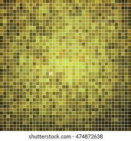 abstract vector square pixel mosaic background - yellow