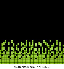 abstract vector square pixel mosaic background - green