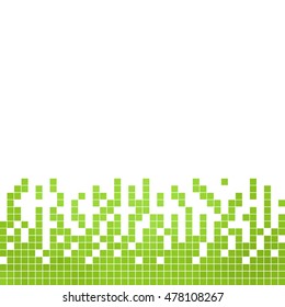 abstract vector square pixel mosaic background - green