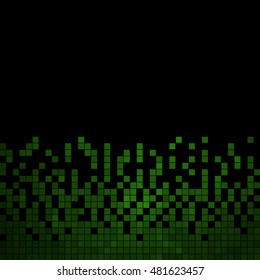 abstract vector square pixel mosaic background - green
