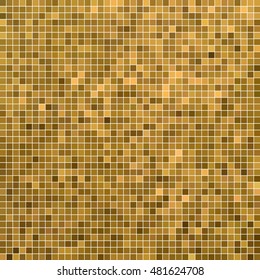 abstract vector square pixel mosaic background - orange and yellow