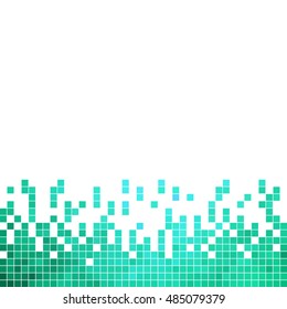 abstract vector square pixel mosaic background - blue