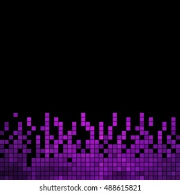 abstract vector square pixel mosaic background - purple and violet