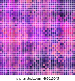 abstract vector square pixel mosaic background - purple and violet