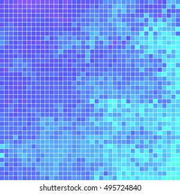 abstract vector square pixel mosaic background - blue and violet