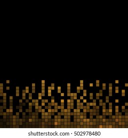 abstract vector square pixel mosaic background - brown