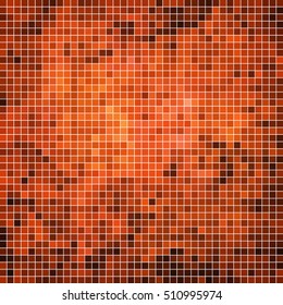 abstract vector square pixel mosaic background - orange