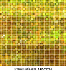 abstract vector square pixel mosaic background - yellow