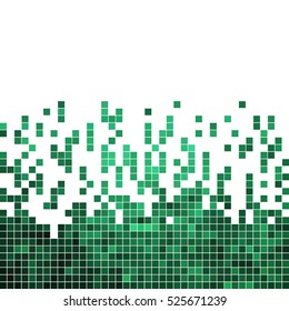 abstract vector square pixel mosaic background - teal
