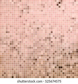 abstract vector square pixel mosaic background - light red