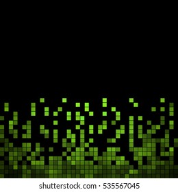 abstract vector square pixel mosaic background - green