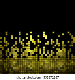 abstract vector square pixel mosaic background - green