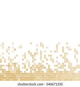 abstract vector square pixel mosaic background - beige