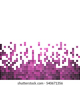 abstract vector square pixel mosaic background - purple