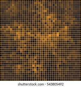 abstract vector square pixel mosaic background - orange