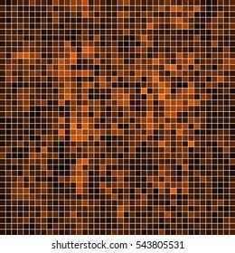 abstract vector square pixel mosaic background - orange