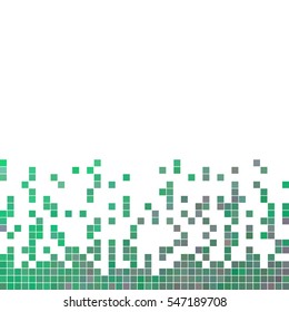 abstract vector square pixel mosaic background - teal