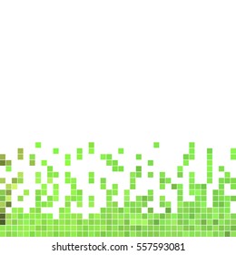 abstract vector square pixel mosaic background - green