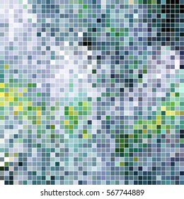 abstract vector square pixel mosaic background - gray and blue