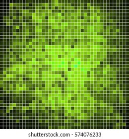 abstract vector square pixel mosaic background - green