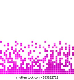 abstract vector square pixel mosaic background - magenta