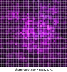 abstract vector square pixel mosaic background - purple