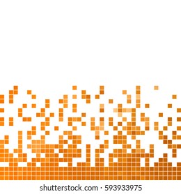 abstract vector square pixel mosaic background - orange