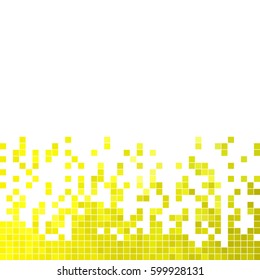 abstract vector square pixel mosaic background - yellow