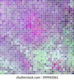 abstract vector square pixel mosaic background - violet and blue