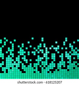 abstract vector square pixel mosaic background - light blue