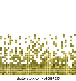abstract vector square pixel mosaic background - green
