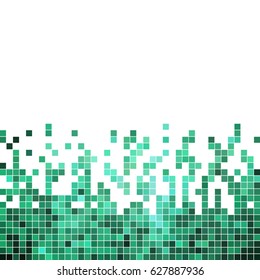 abstract vector square pixel mosaic background - teal