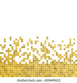 abstract vector square pixel mosaic background - yellow