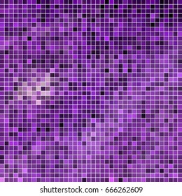 abstract vector square pixel mosaic background - purple and violet