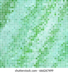 abstract vector square pixel mosaic background - light green