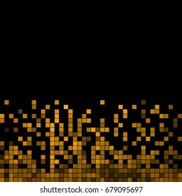 abstract vector square pixel mosaic background - yellow