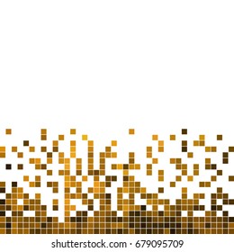 abstract vector square pixel mosaic background - yellow