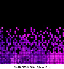 abstract vector square pixel mosaic background - purple