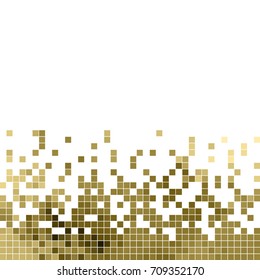 abstract vector square pixel mosaic background - brown