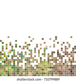 abstract vector square pixel mosaic background - green