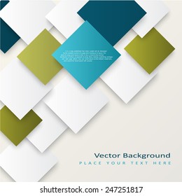 Abstract vector squares background. The template is ready to accommodate your text