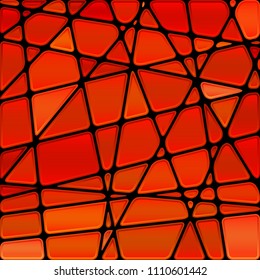 abstract vector stained-glass mosaic background - red and orange