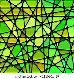 abstract vector stained-glass mosaic background - green and yellow