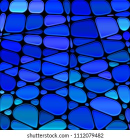 abstract vector stained-glass mosaic background - bright blue