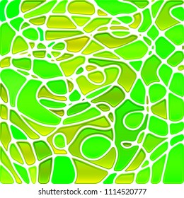 abstract vector stained-glass mosaic background - green and yellow