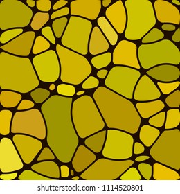 abstract vector stained-glass mosaic background - yellow and brown circles