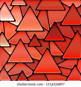 abstract vector stained-glass mosaic background - red triangles