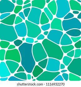 abstract vector stained-glass mosaic background - teal circles