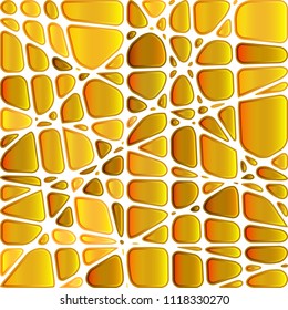 abstract vector stained-glass mosaic background - golden orange